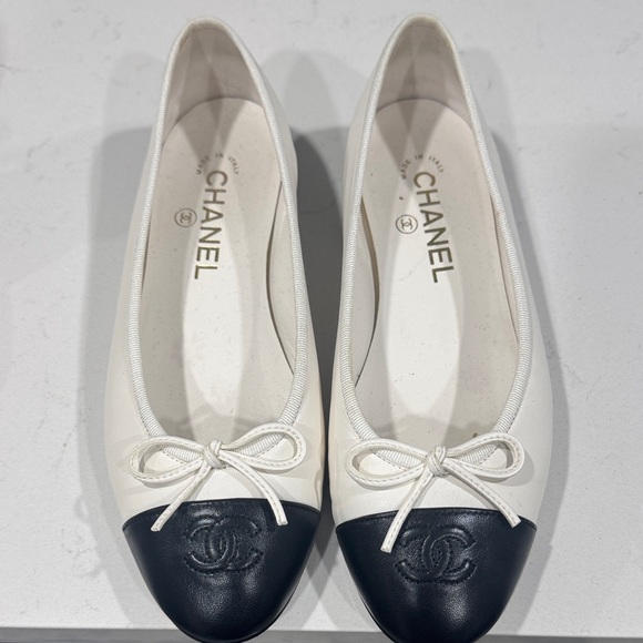 CHANEL Shoes - CHANEL Cream and Black Loafers